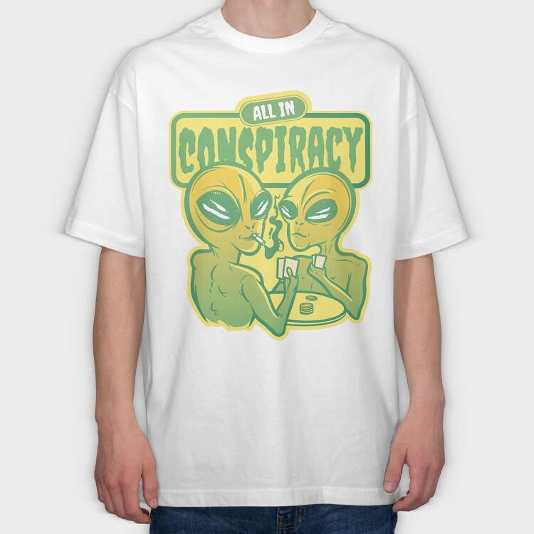 Space Aliens Playing Poker, Tricou Oversize Barbati (Unisex)