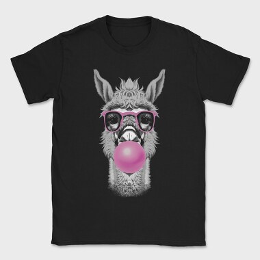 Llama Monochrome Bubblegum, Tricou Barbati (Unisex)