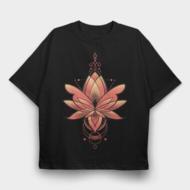 Lotus Flower Fire Gradient, Tricou Oversize Barbati (Unisex)