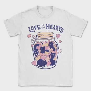 Love in Our Hearts Cats Jar, Tricou Barbati (Unisex)