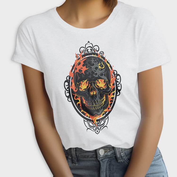 Gothic Skull on Fire, Tricou Femei