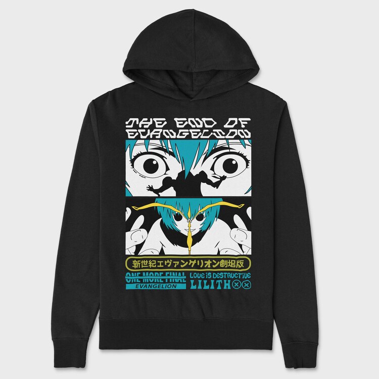 Evangelion Eyes, Hanorac Oversize Barbati (Unisex)