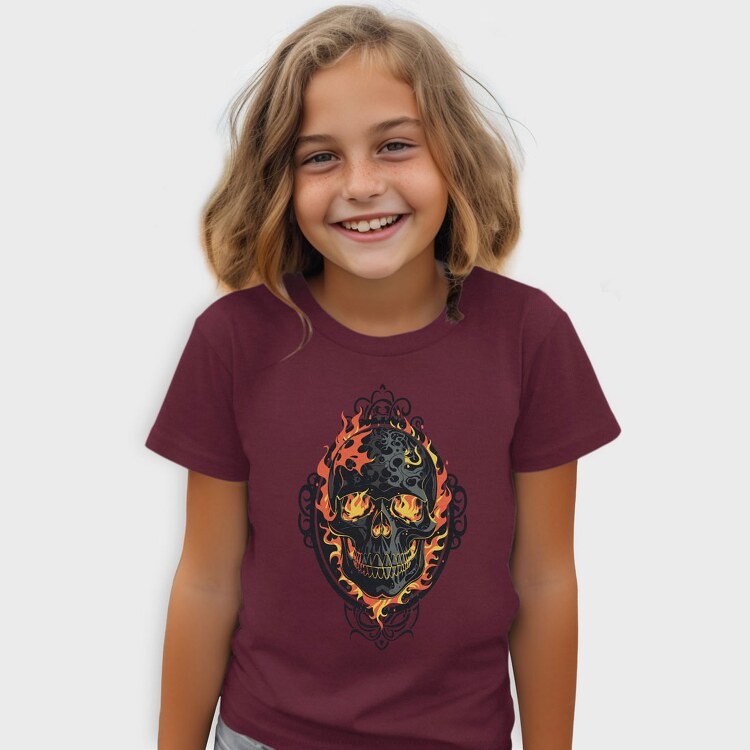 Gothic Skull on Fire, Tricou Copii