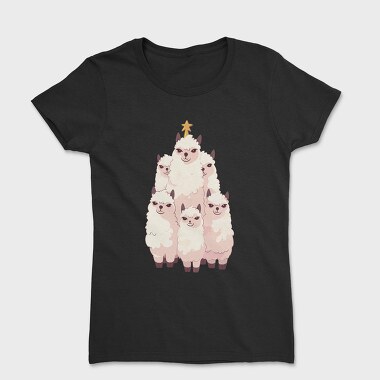 Llamas Christmas Tree, Tricou Femei