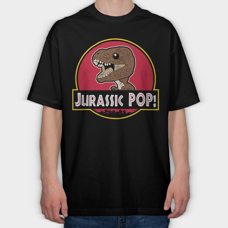 Dino Pop Pop, Tricou Oversize Barbati (Unisex)