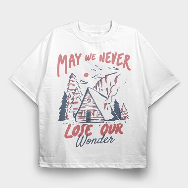 May We Never Lose Our Wonder Cabin, Tricou Oversize Barbati (Unisex)