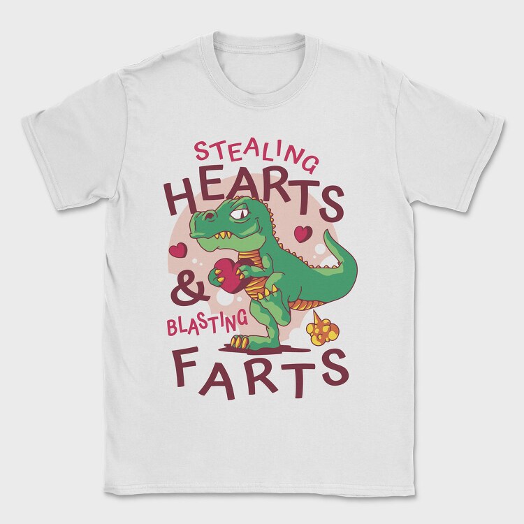 Dino Hearts Farts, Tricou Barbati (Unisex)