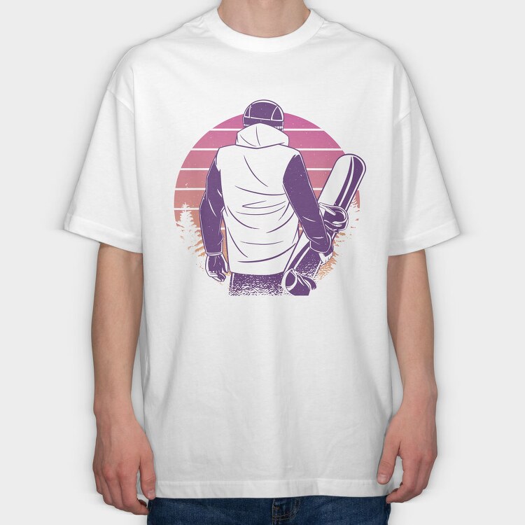 Snowboard Man Snowboarder, Tricou Oversize Barbati (Unisex)