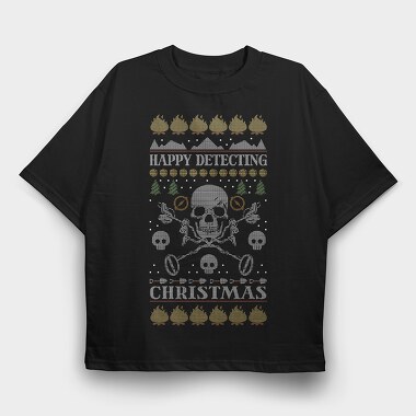 Metal Detector Uglysweater Christmas, Tricou Oversize Barbati (Unisex)