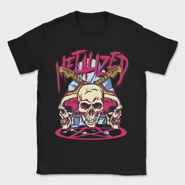 Metalized Skulls Rock, Tricou Barbati (Unisex)