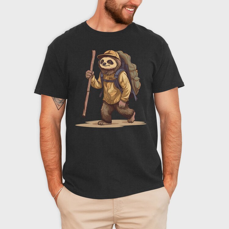 Sloth Hiking, Tricou Barbati (Unisex)