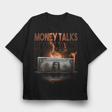 Money Skull Fire Bill, Tricou Oversize Barbati (Unisex)