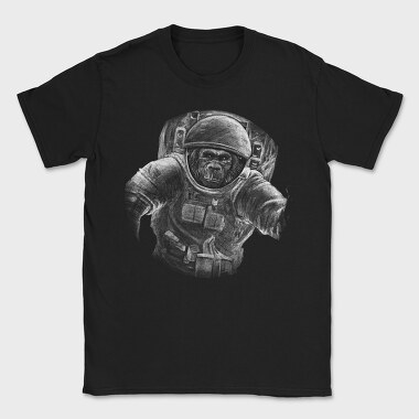 Monkey Astronaut Monochrome, Tricou Barbati (Unisex)