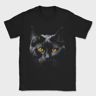 Monochrome Cat Contrast Yellow Eyes, Tricou Barbati (Unisex)