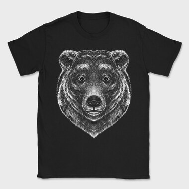 Monochrome Portrait Bear, Tricou Barbati (Unisex)