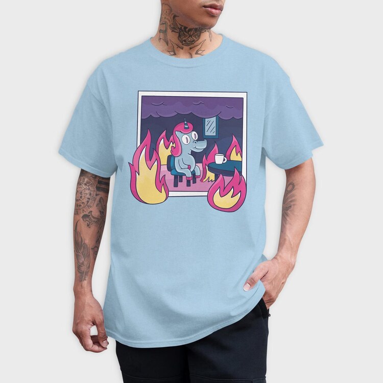 Unicorn in Fire, Tricou Barbati (Unisex)
