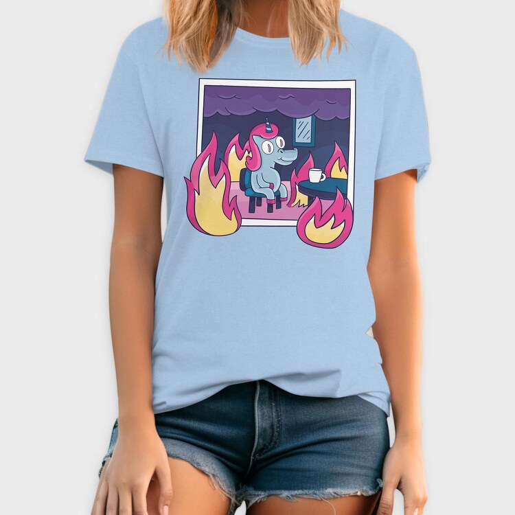 Unicorn in Fire, Tricou Barbati (Unisex)