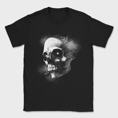 Monochrome Skull Nebula, Tricou Barbati (Unisex)