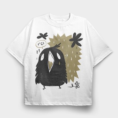 Moody Birds, Tricou Oversize Barbati (Unisex)