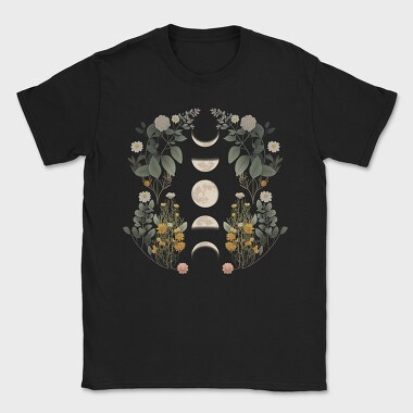 Moon Phases Dark Flowers, Tricou Barbati (Unisex)