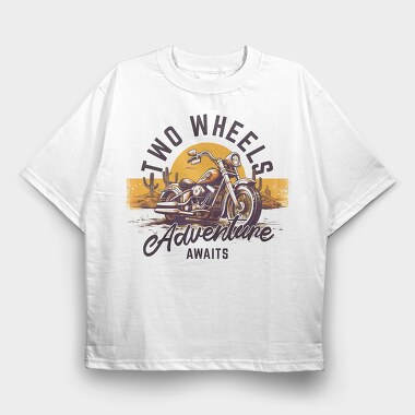 Motorcicle Adventure Two Wheels, Tricou Oversize Barbati (Unisex)