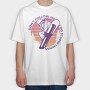 Snowboard Retro Sunset, Tricou Oversize Barbati (Unisex)