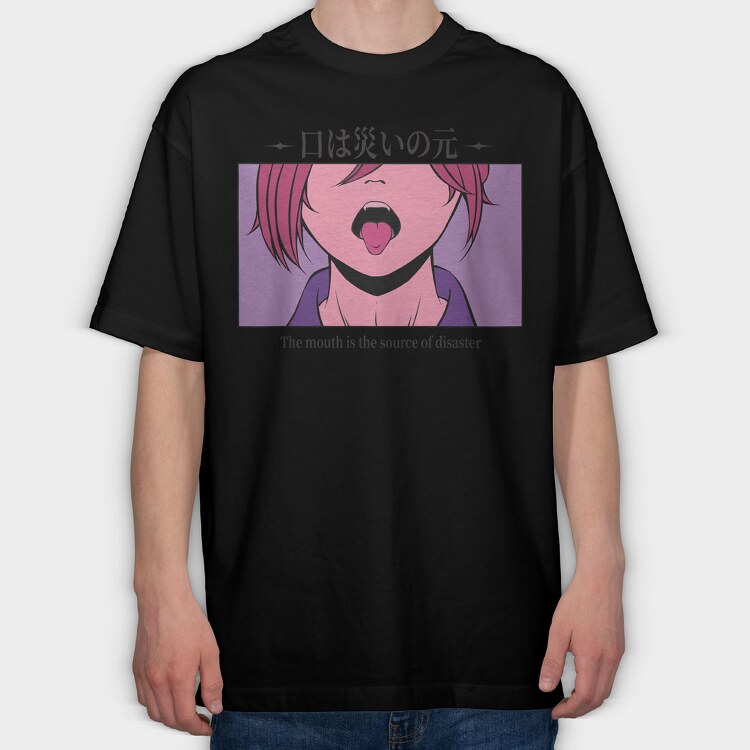 Anime Japanese 18, Tricou Oversize Barbati (Unisex)