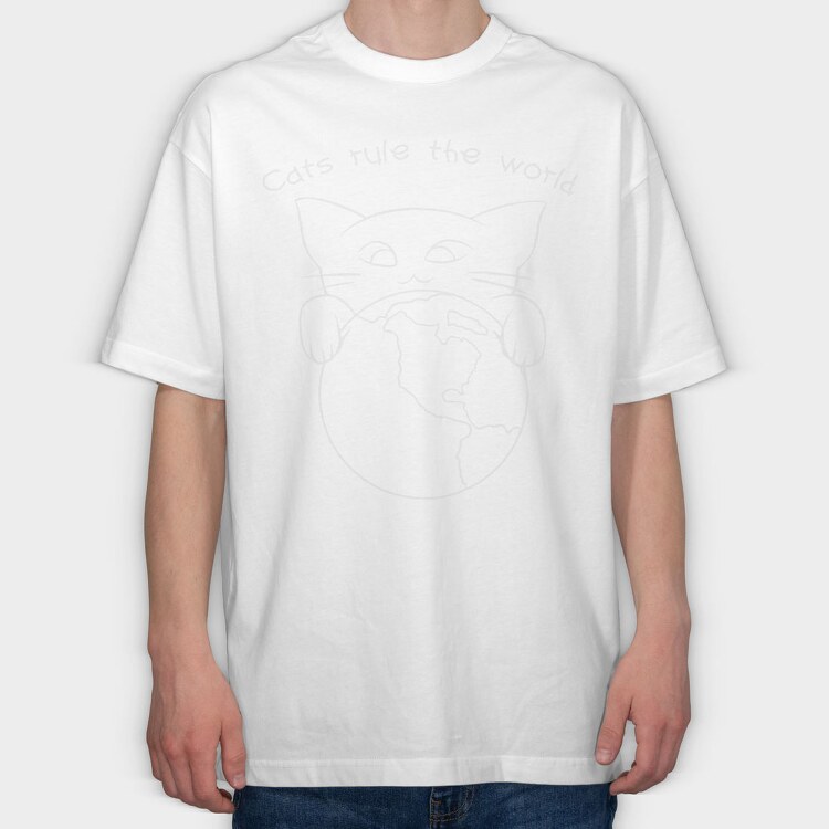 Cats Rule the World, Tricou Oversize Barbati (Unisex)