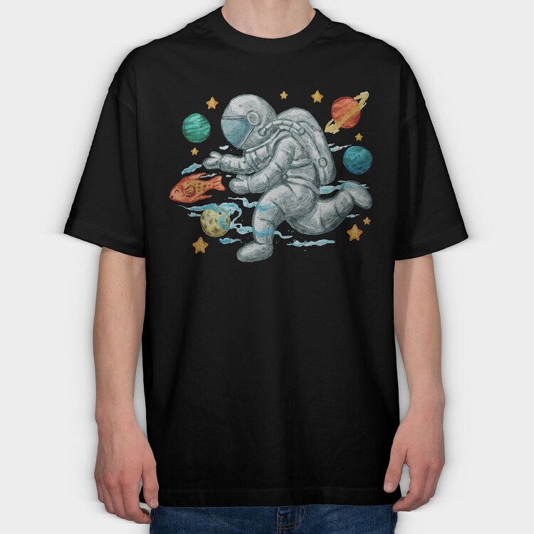 Astronaut Painting, Tricou Oversize Barbati (Unisex)
