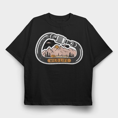 Carabiner Wild Life, Tricou Oversize Barbati (Unisex)