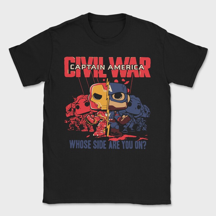 Captain America Civil War, Tricou Barbati (Unisex)
