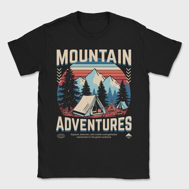 Mountain Adventures Retro Camping, Tricou Barbati (Unisex)