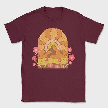 Mountain Flowers Sunset, Tricou Barbati (Unisex)