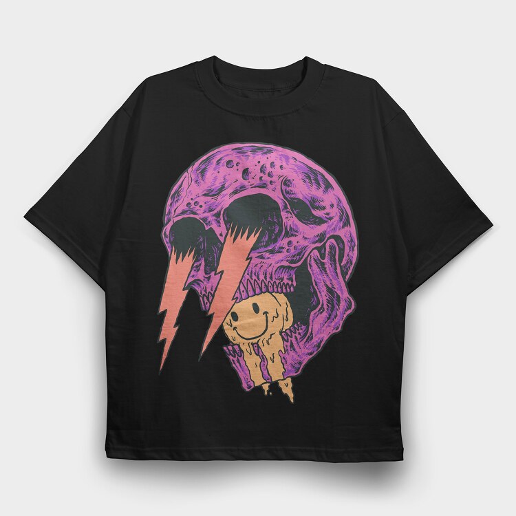 Skull Smile, Tricou Oversize Barbati (Unisex)
