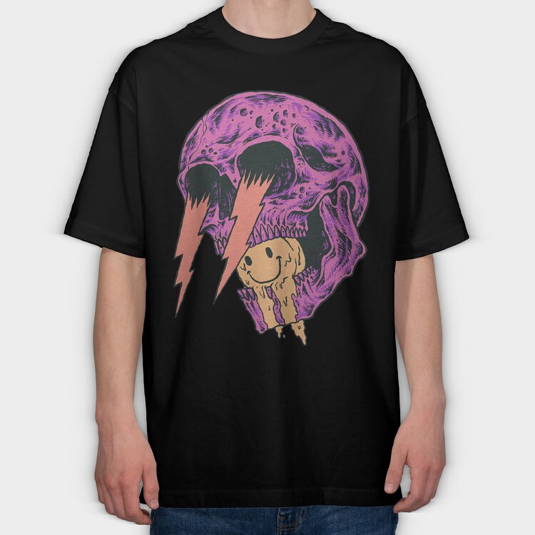 Skull Smile, Tricou Oversize Barbati (Unisex)