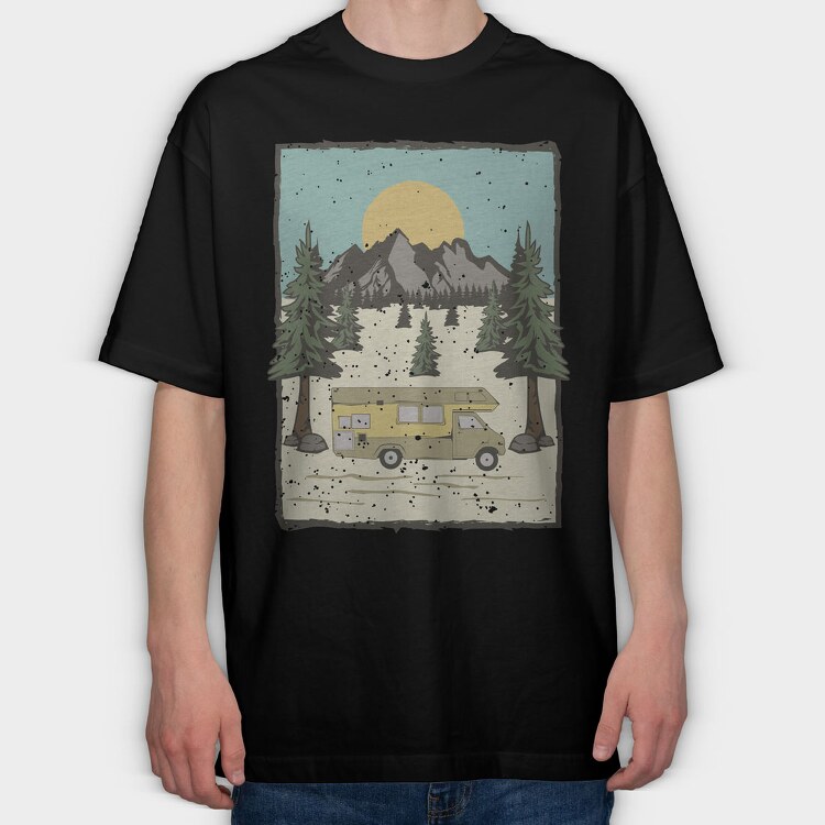 Retro Nature Outdoor 30, Tricou Oversize Barbati (Unisex)