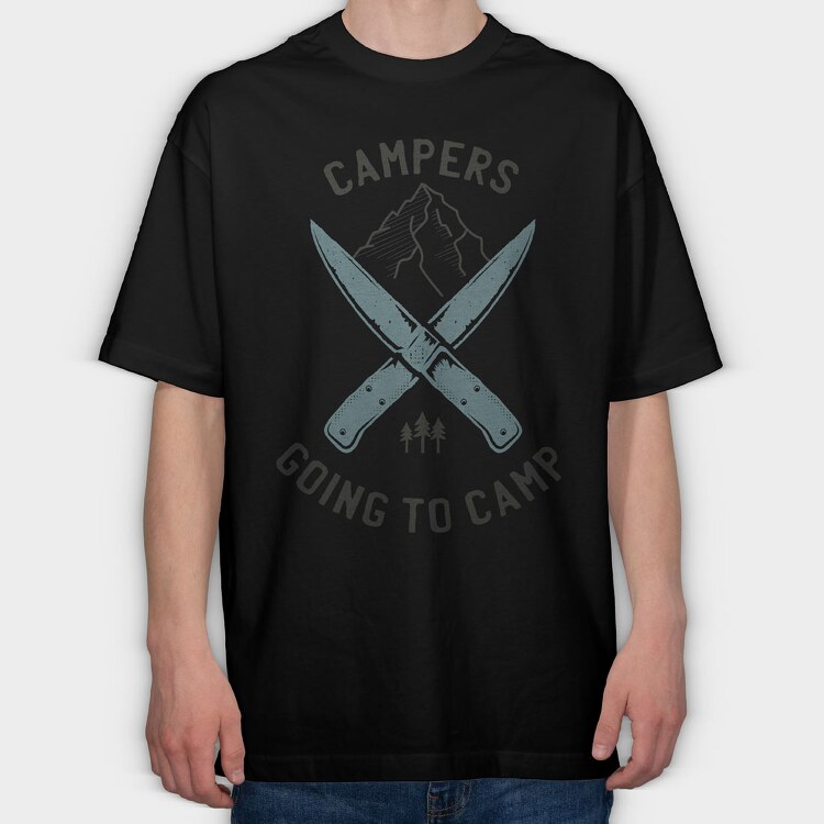 Campers Going Camp, Tricou Oversize Barbati (Unisex)