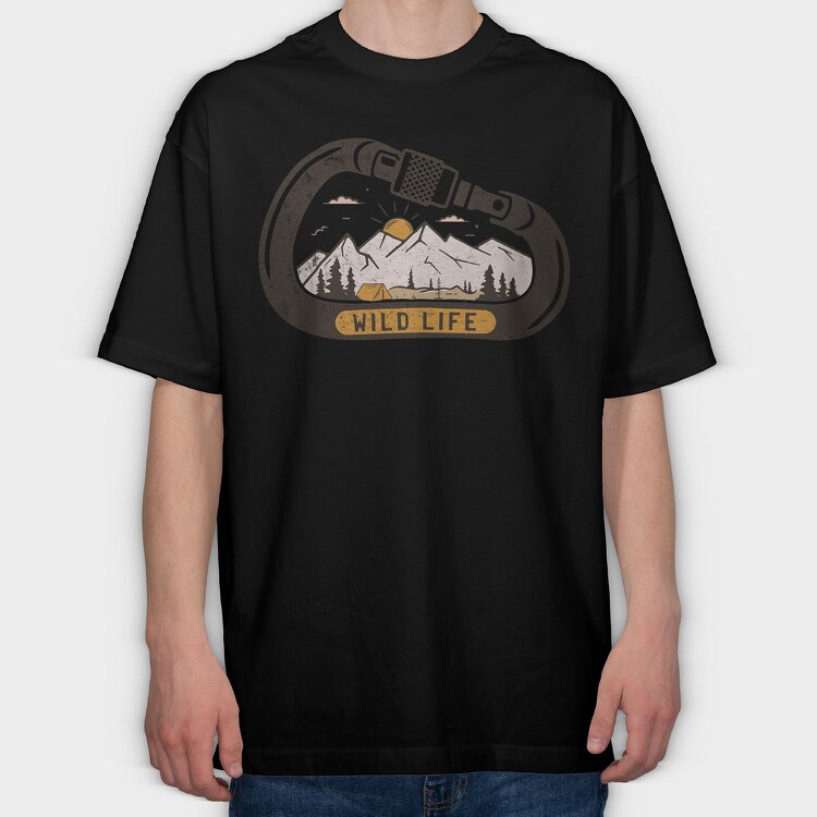 Wild Life Carabiner, Tricou Oversize Barbati (Unisex)