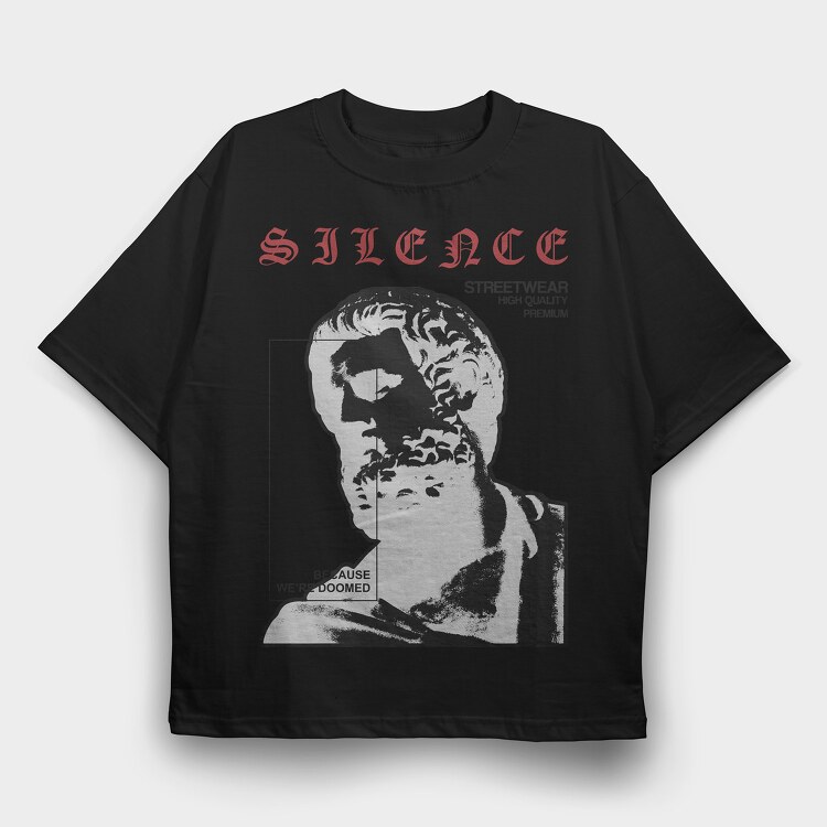 Silence 1, Tricou Oversize Barbati (Unisex)