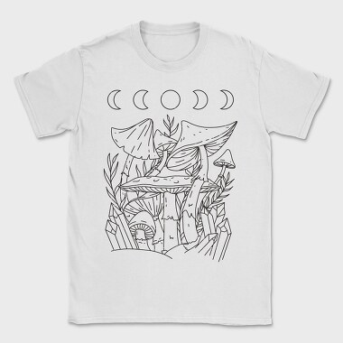 Mushroom Crystals Moon, Tricou Barbati (Unisex)