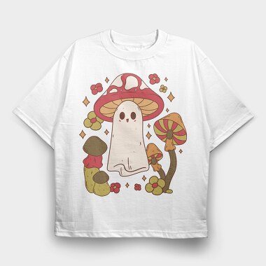 Mushroom Ghost, Tricou Oversize Barbati (Unisex)