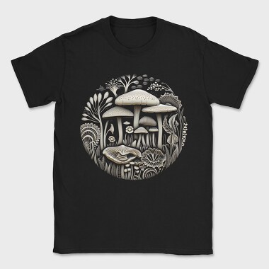 Mushroom Vinil Engraving, Tricou Barbati (Unisex)