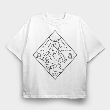 Nature Minimal Feel Nature, Tricou Oversize Barbati (Unisex)