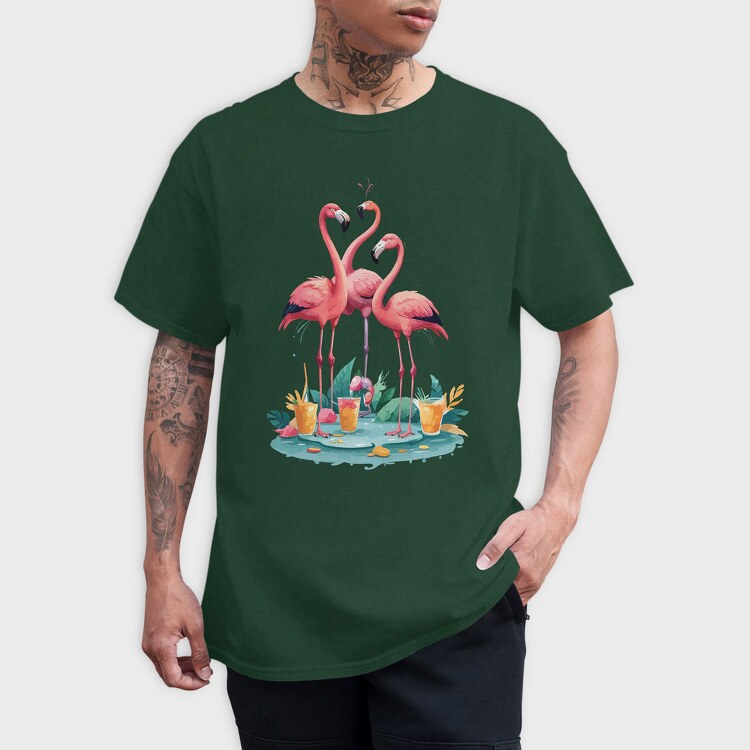 Three Flamingos, Tricou Barbati (Unisex)