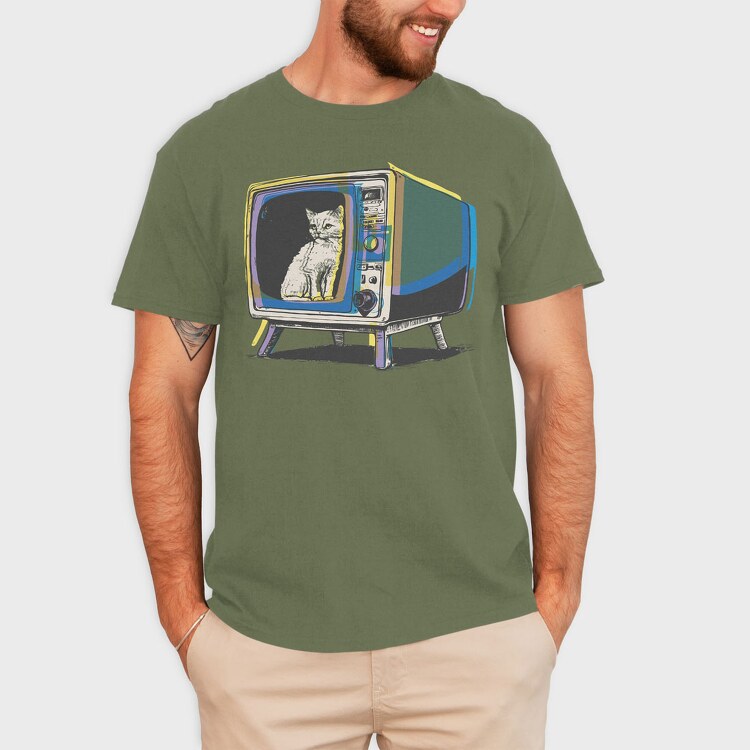 Cat Inside Tv, Tricou Barbati (Unisex)