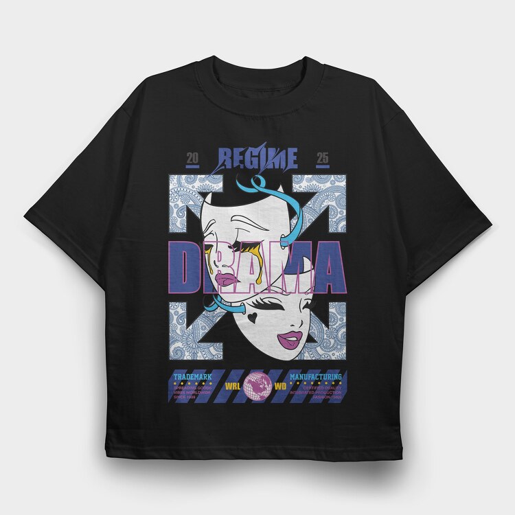 Drama 2, Tricou Oversize Barbati (Unisex)