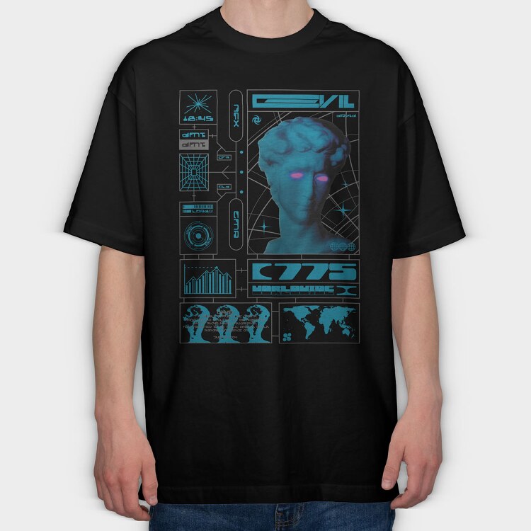 Electric Evil 1, Tricou Oversize Barbati (Unisex)