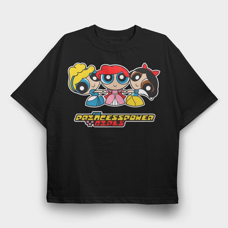 The Powerpuff Girls Cenicienta Ariel, Tricou Oversize Barbati (Unisex)