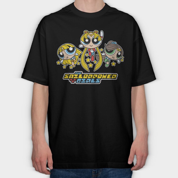 The Powerpuff Girls Sailor, Tricou Oversize Barbati (Unisex)