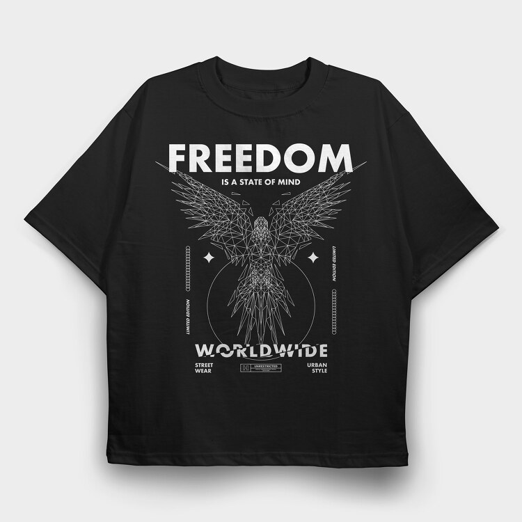 Feedom 2, Tricou Oversize Barbati (Unisex)